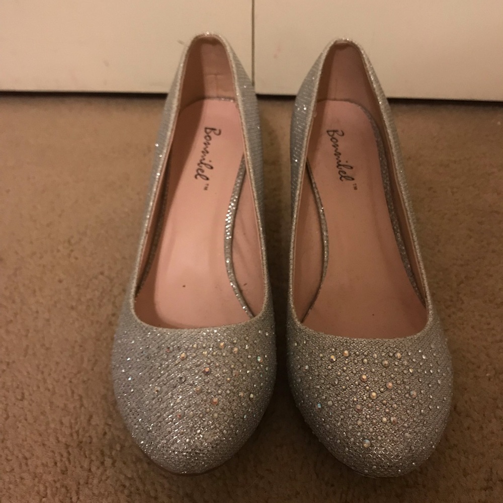 Sparkly Silver Heels
